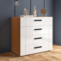 Cômoda Lisboa 4 Gavetas Freijó/Branco - Politorno
