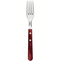 Kit 48 Garfos para Churrasco Tramontina Polywood Jumbo Inox Cabo Madeira Vermelho