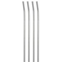Kit 4 Canudos de Aço Inox Ecológicos 6,3mm 21cm Reutilizáveis Sustentáveis Curvados Bortonaggio