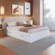 Cama de Casal Queen Branca com 4 Portas Basculantes Organizadoras MDP Tókio Art In Móveis