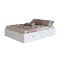 Cama de Casal Queen Branca com 4 Portas Basculantes Organizadoras MDP Tókio Art In Móveis