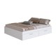 Cama de Casal Queen Branca com 4 Portas Basculantes Organizadoras MDP Tókio Art In Móveis