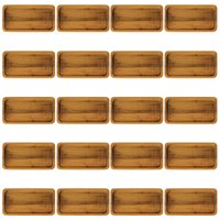 Kit 20 Bandejas Madeira Teca Petisqueira 20x10cm Bar Restaurante Zanline