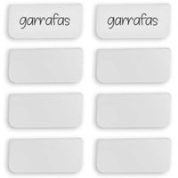Kit 8 Placas Identificadoras 5,5x2,5cm Etiquetas Encaixe Branca Caixa Organizadora Ou