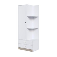 Guarda Roupas Infantil Branco Amore com Prateleiras 2 Gavetas e 1 Porta MDP Art In Móveis