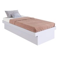 Cama Solteiro Box Baú Bogotá Organizador para Travesseiros Cobertores MDP Branco