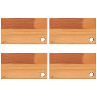 Kit 4 Tábuas para Servir Hambúrguer 27x15cm de Madeira Eucalipto Petiscos Entradas Zanline