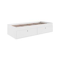 Cama de Solteiro com 4 Portas Branca MDP Tókio Organizador Cobertores Travesseiros Art In Móveis