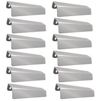 Kit 12 Puxadores Alça Sobrepor para Móveis Níquel Escovado 128mm Armários Gavetas Torralba PV22