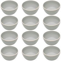 Kit 12 Tigelas de Melamina Bowl Cinza 600ml Class Wolff Sobremesas Porções Sopas