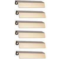 Kit 6 Puxadores Alça Sobrepor Dourado 128mm Armários Gavetas Torralba PV22 Móveis