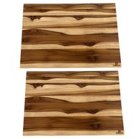 Kit 2 Tábuas Teca 60x40x4cm Prancha Estação Abrir Massas Frios Pães Buffet