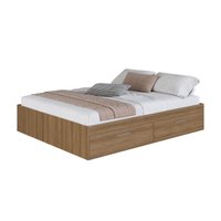 Cama de Casal Mel com 4 Portas Basculantes Organizadoras MDP Tókio Art In Móveis
