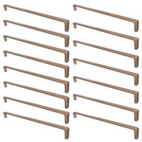 Kit 15 Puxadores Retos Dourado 256mm para Móveis Torralba Oeiras Armários Gavetas