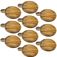 Kit 10 Petisqueiras Madeira Teca 23cm Cabo Tábua Servir Frios Carne Aperitivos Restaurante