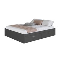 Cama de Casal com 4 Portas Basculantes Organizadoras Grafite MDP Tókio Art In Móveis