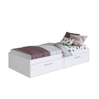 Cama de Solteiro Branca com 2 Portas Basculantes Organizadoras MDP Tókio Art In Móveis
