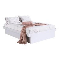 Cama Casal com Box Baú Branco MDP Bogotá Organizador Cobertores Travesseiros Art In Móveis