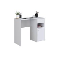 Escrivaninha com Porta e Gaveta Branca Coimbra MDP Mesa de Estudos Art In Móveis
