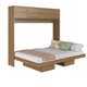 Cama Casal Articulável Horizontal com Portas Mel MDP Hanover Dobrável Armários