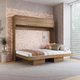 Cama Casal Articulável Horizontal com Portas Mel MDP Hanover Dobrável Armários
