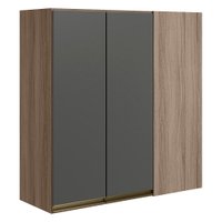 Armario Canto Reto 2P MDF 86 cm Kali 12043 Carvalho Toq Chumbo Nicioli