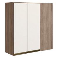 Armario Canto Reto 2P MDF 86 cm Kali 12043 Carvalho Toq Off White Cetim Nicioli