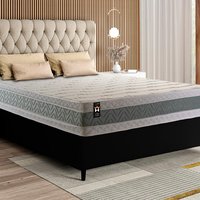 Conjunto Cama Box Espuma Oxford  Casal 138x188x67 Verde