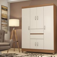 Guarda Roupa Solteiro 6 Portas e 2 Gavetas Ecom II Café Touch - Demóbile