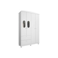 Guarda Roupa Infantil Fofura c/ 4 Portas e 2 Gavetas Branco - Permóbili Baby