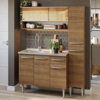 Armário de Cozinha Compacta 137cm com Pia Emilly Madesa 10