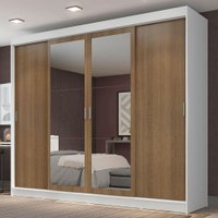 Guarda-Roupa Casal Madesa Austin 4 Portas de Correr com Espelhos 3 Gavetas B
