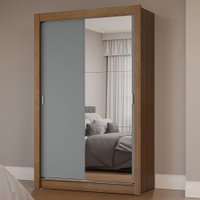 Guarda-Roupa Solteiro 2 Portas de Correr com Espelho Milano Madesa