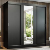 Guarda-Roupa Casal Madesa Reno 3 Portas de Correr com Espelho P