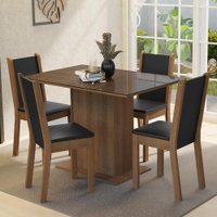 Conjunto Sala de Jantar Mesa Tampo de Vidro 4 Cadeiras Martina Madesa