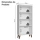 Cristaleira 70 cm 2 Portas de Vidro com Pés Trapézio Madesa