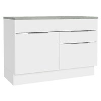 Balcão Gabinete 120 cm Com 1 Portas e 2 Gavetas (Com Tampo) Stella Madesa