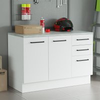 Balcão Multiuso Com 120cm 2 Portas 3 Gavetas Agata Madesa B