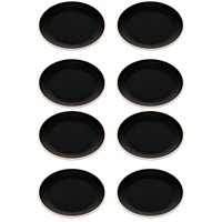 Kit 8 Pratos de Melamina 21,5cm Raso Preto Sushi Wolff Class Sashimi Culinária Oriental