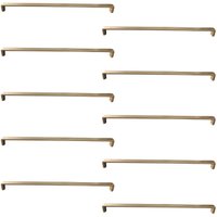 Kit 10 Puxadores 358mm Alça Dourado para Móveis Zamac Piauí Torralba Guarda-Roupas Armário
