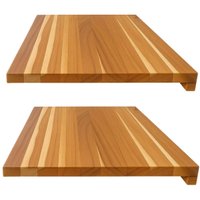 Kit 2 Tábuas de Corte 48x35cm Prancha Teca com Encaixe L Bancada Cozinha Zanline