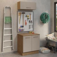 Kit Balcão e Armário Aéreo Multiuso 80cm Agata Madesa R