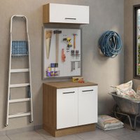 Kit Balcão e Armário Aéreo Multiuso 80cm Agata Madesa R