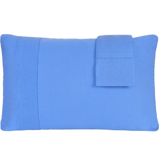 Jogo de Fronhas Bella Cama Malha 100% Algodão 50x70cm Azul