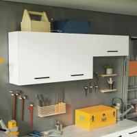 Kit com 2 Armários Aéreos Multiuso Com 3 Portas Agata Madesa
