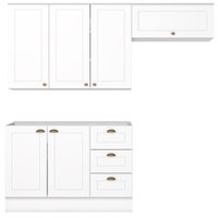 Cozinha Modulada 3P Balcao Sem Tampo 200 cm Americana Branco Henn
