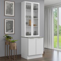 Kit Balcão + Cristaleira 70cm Lux Madesa 01 Branco