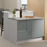 Ilha de Cozinha C/ Bancada e Balcão 120 cm Lux Madesa