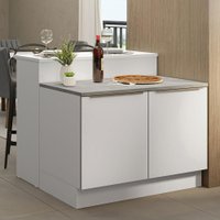 Ilha de Cozinha C/ Bancada e Balcão 120 cm Lux Madesa