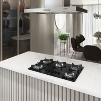 Fog&atilde;o Cooktop El&eacute;trico com 5 Bocas Mesa em Vidro Safe Nardelli